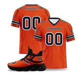 Custom Orange Chicago Football Jersey and Sports Shoes Combo Offer Personalized Combo ZH-D025008-7